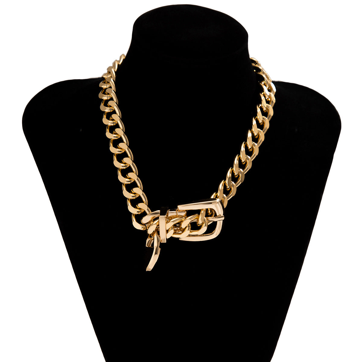 Planderful Collarbone Necklace Geometric Metal Statement Bold Hip Hop Jewelry For Women