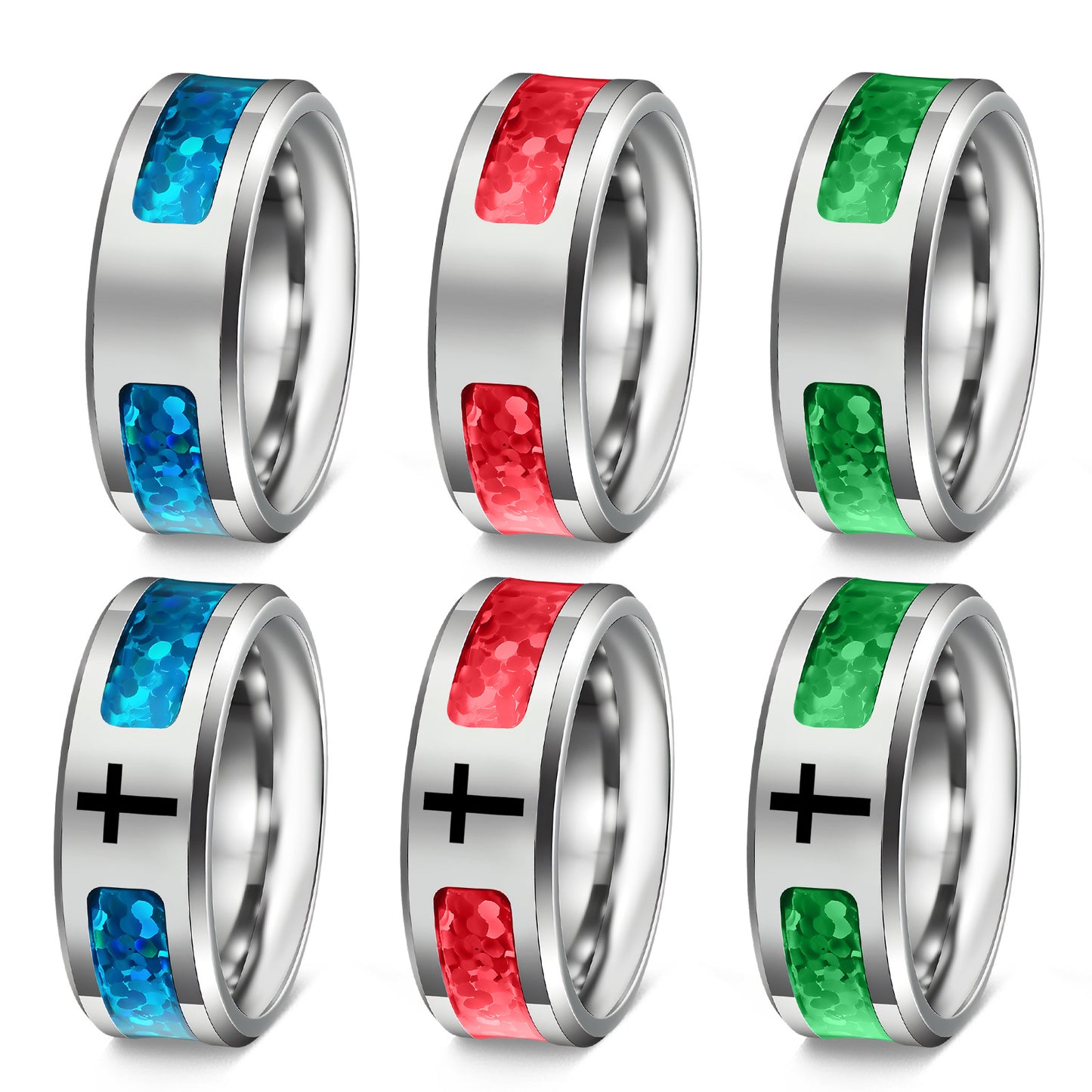 Planderful Imitation Opal Ring Unisex Steel Inlay Everyday Genie Collection Durable Jewelry