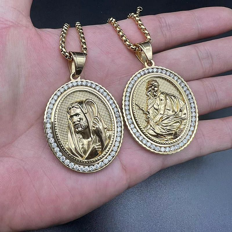 Zircon Necklace – Statement Hip Hop Religious Pendant