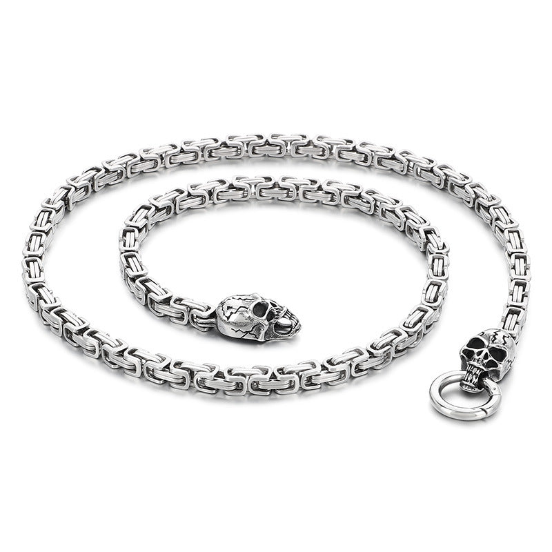 Planderful Titanium Steel Mens Ghost Skull Necklace Hip Hop