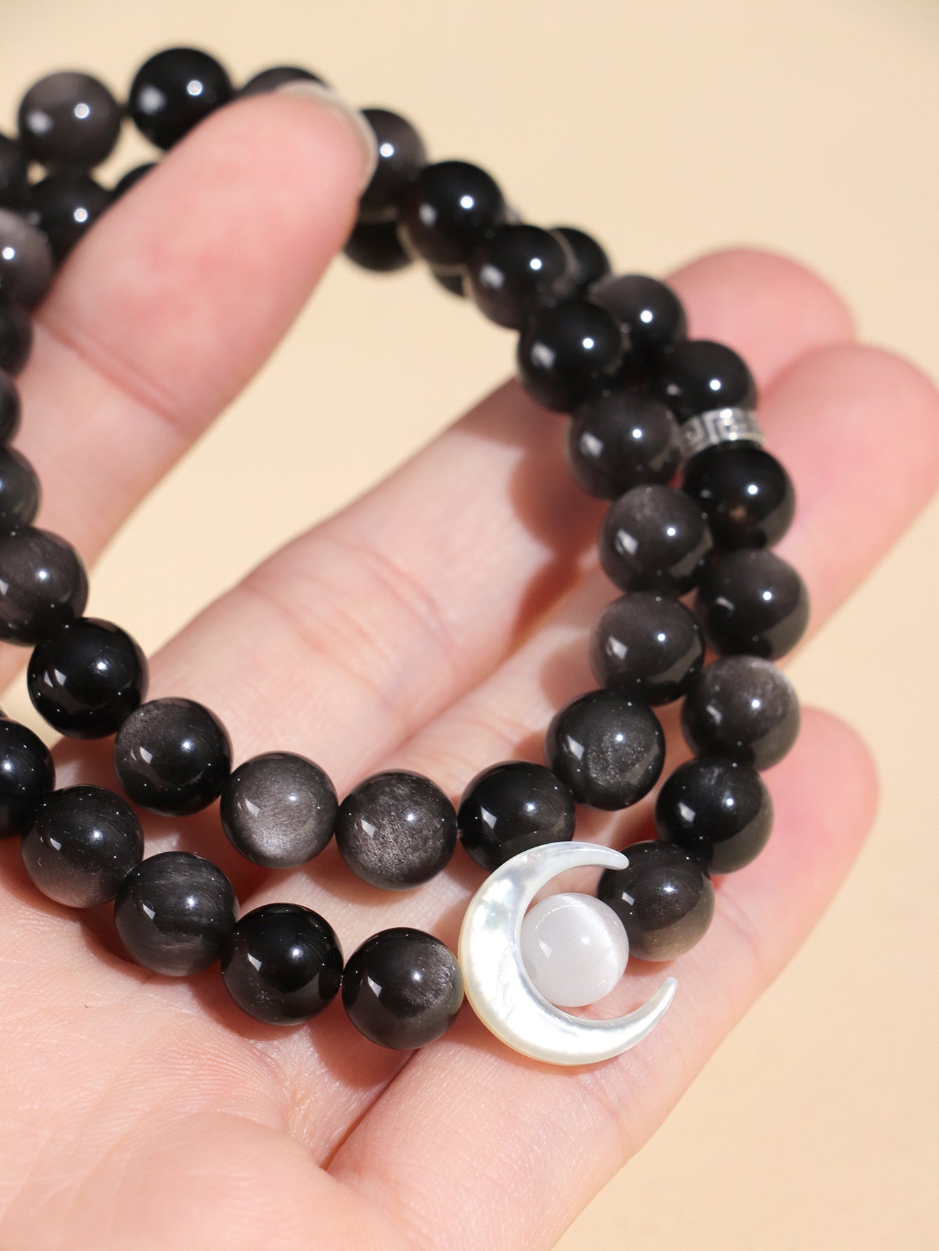 Planderful Fortune's Favor Bracelet – Elegant Obsidian and Opal Design