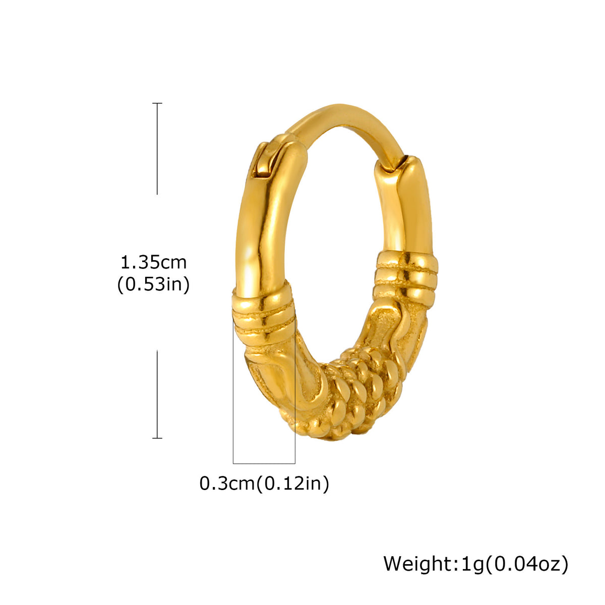 Geometric Punk Single Earrings — Gold or Silver