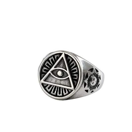 Vintage Eye of Horus Egyptian Stainless Steel Ring