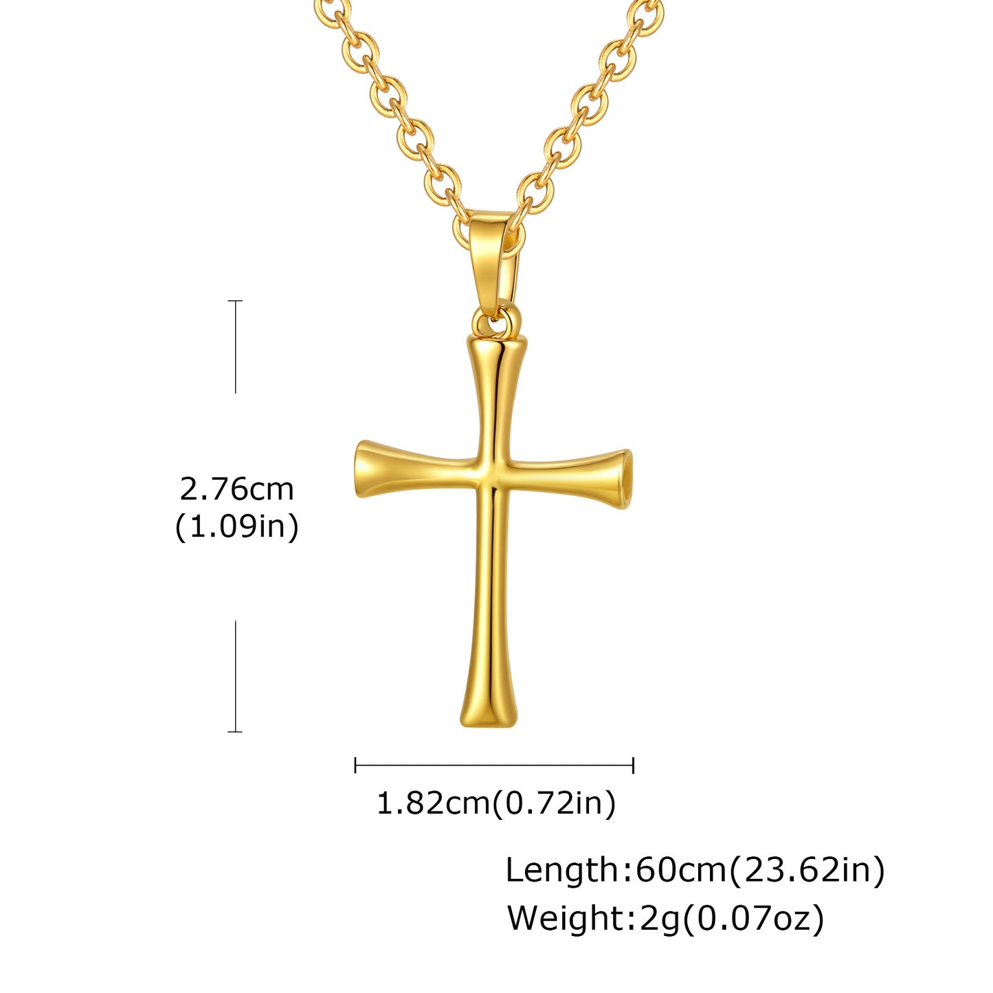 Planderful Stainless Steel Cross Pendant Twist Chain Men