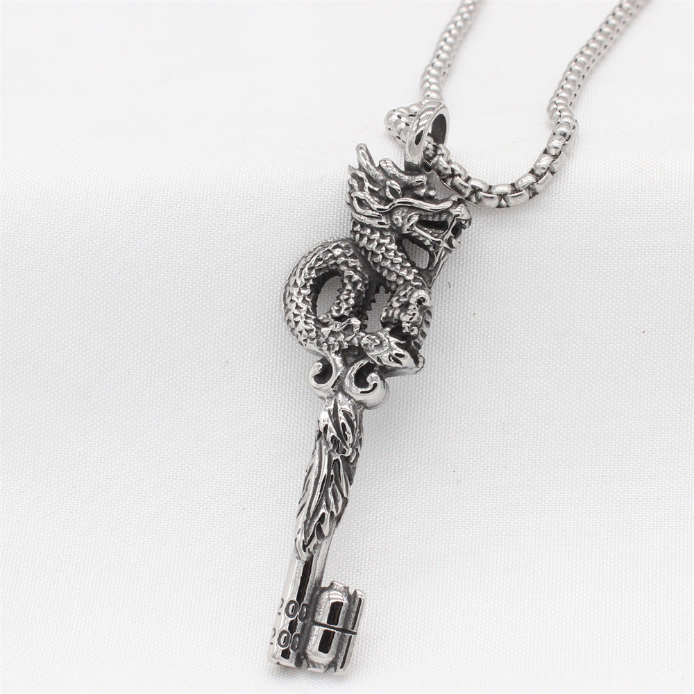 Chinese Dragon Pendant Necklace Titanium Steel Durability Protection Charm For Men By Planderful Everyday Genie