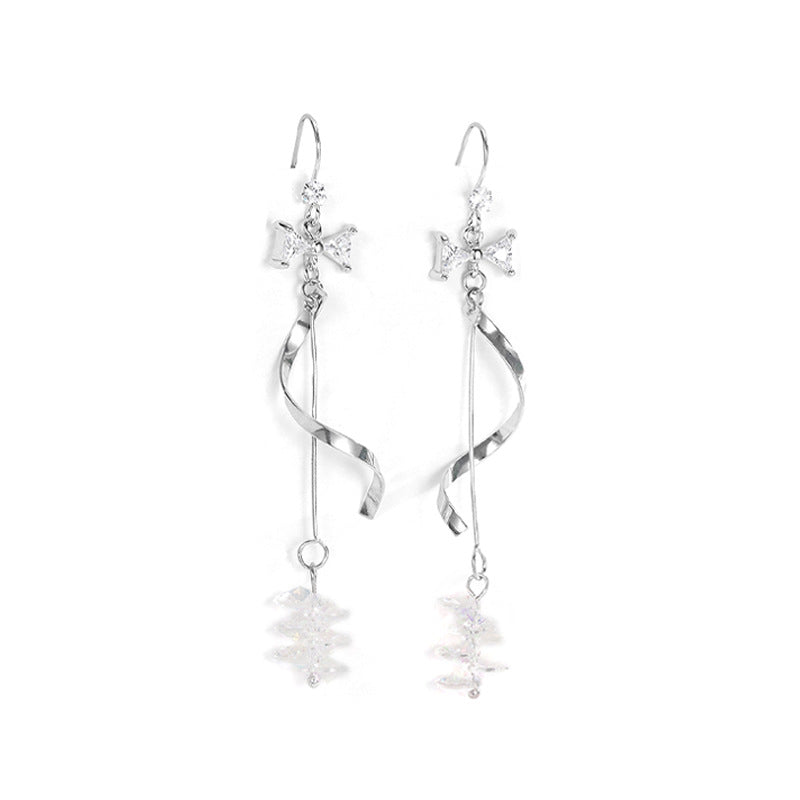 French Bow 925 Sterling Silver Earrings