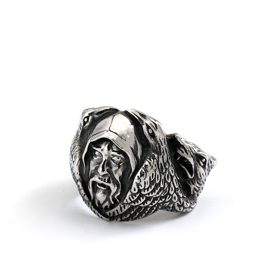 Vintage Viking Wolf Stainless Steel Men's Ring
