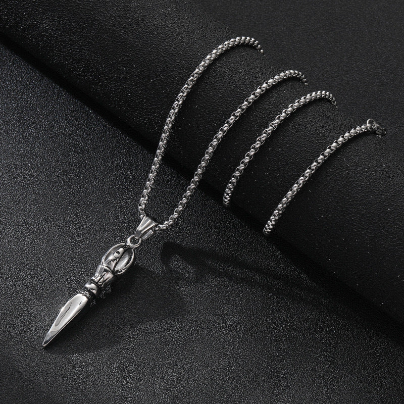 Planderful Vajra Pendant Necklace For Men In Titanium Steel Durable Retro European American Style