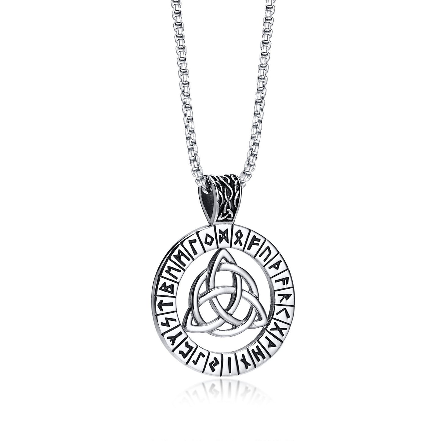 Titanium Steel Fashion Pendant Stainless Steel Viking Luenwen Celtic Knot Pendant Black Men's for Men
