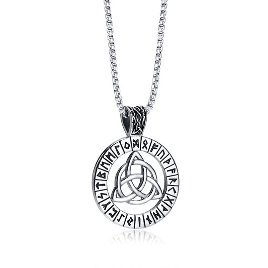 Titanium Steel Fashion Pendant Stainless Steel Viking Luenwen Celtic Knot Pendant Black Men's for Men