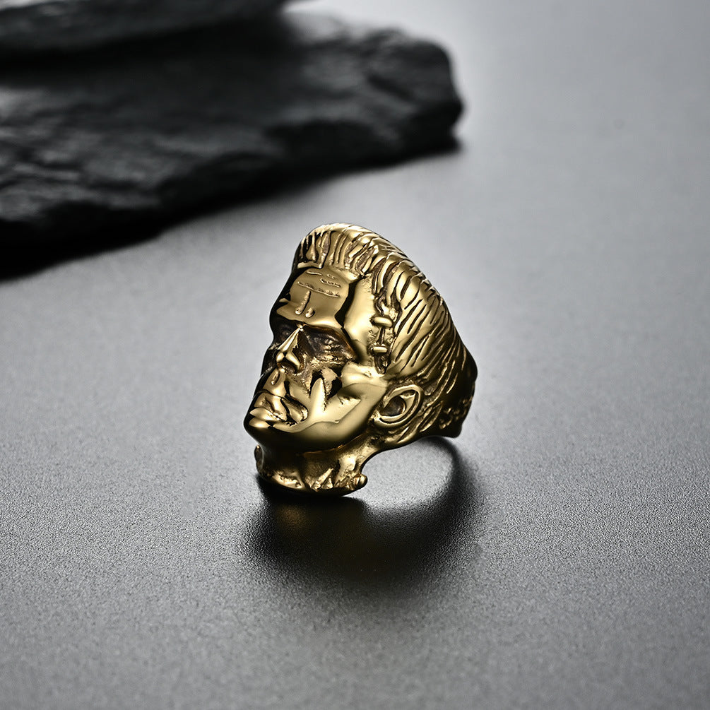European And American Retro Hip Hop Stainless Steel Ring