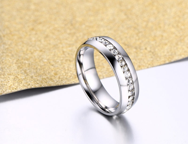 Fashion Jewelry Couple Sticky Zircon Ring Gold-Plated