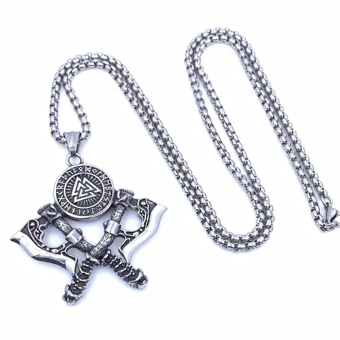 Planderful Viking Odin Axe Shield Pendant Titanium For Men
