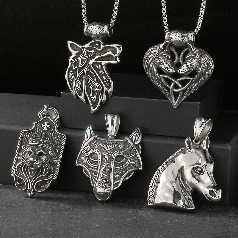 Planderful Norse Titanium Steel Viking Pendant for Men