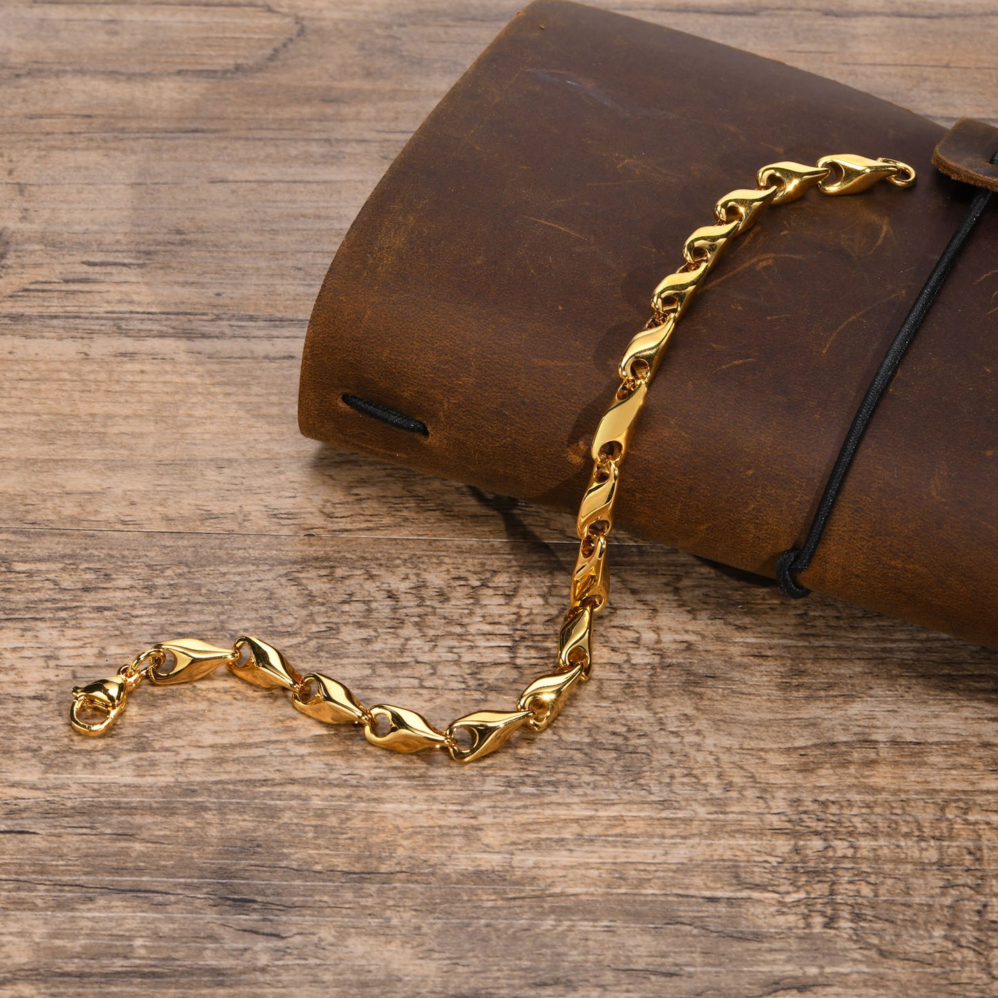 Stainless Steel Men's Handmade Chain Denim Bracelet Trend