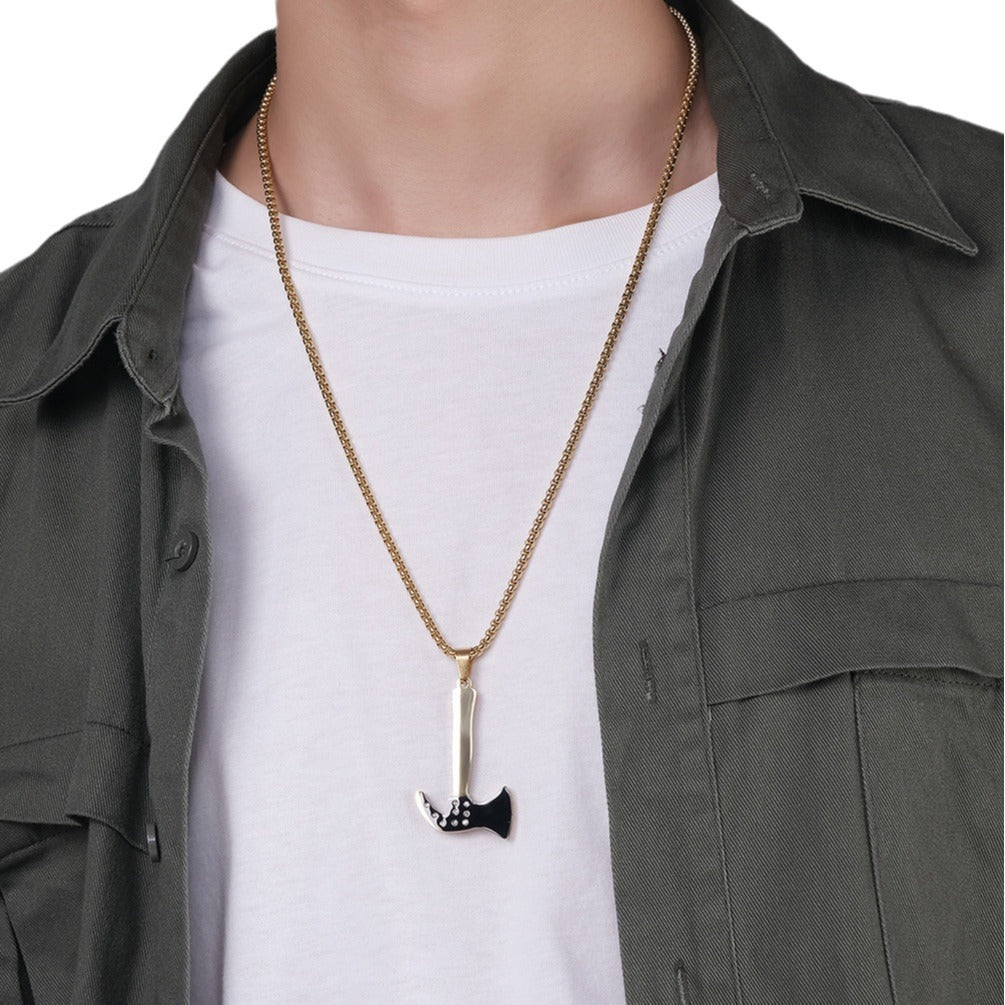 Zircon Pendant — Silver or Gold & Black