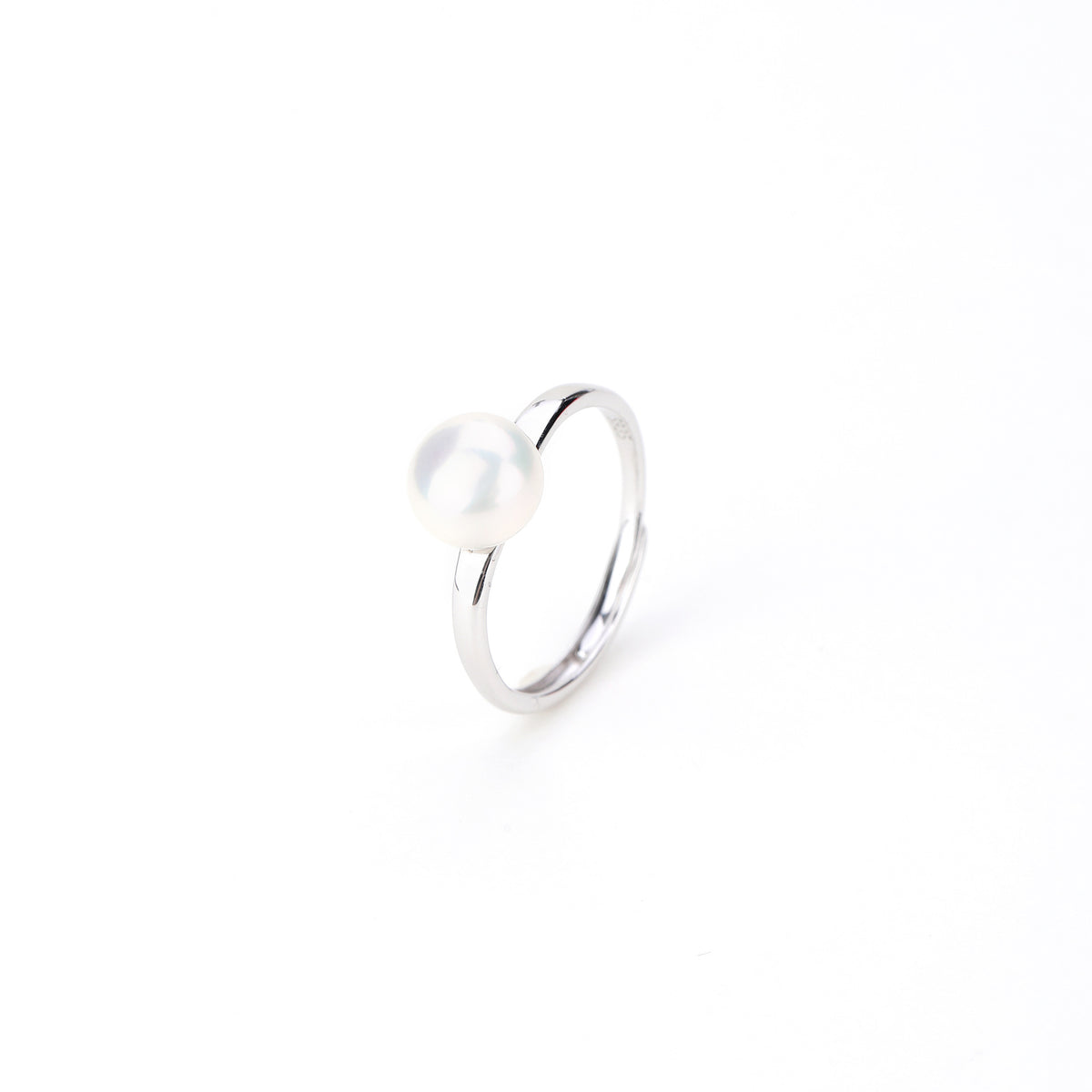 S925 Sterling Silver Freshwater Pearl Ring — Adjustable