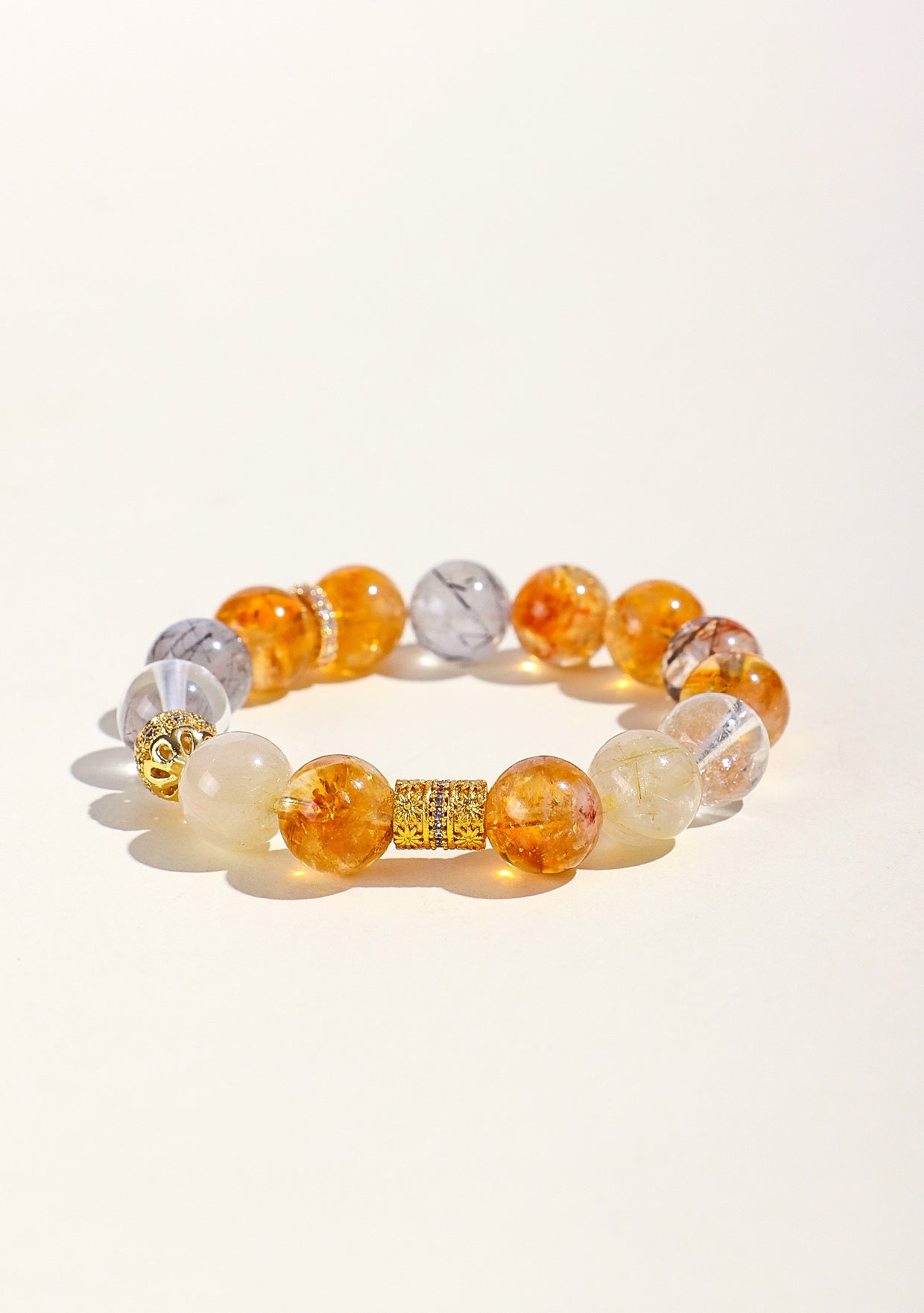 Planderful Fortune's Favor Bracelet – Elegant Black Gold Super Seven Crystal Design