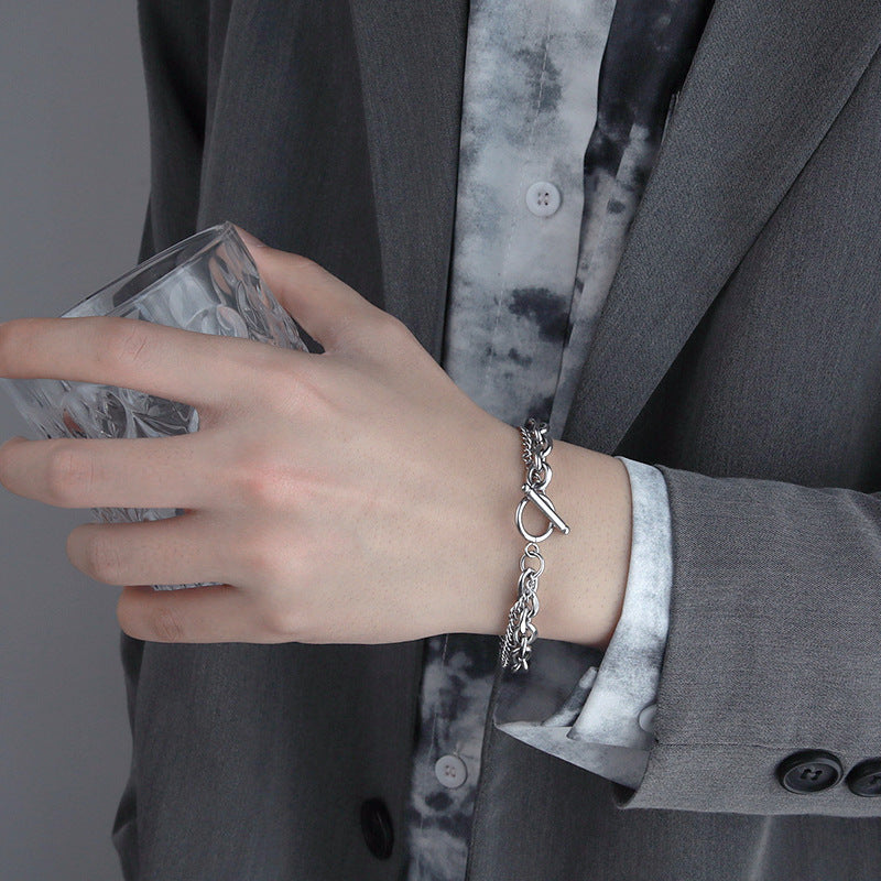 Planderful Jewelry Titanium Steel OT Buckle Unisex Bracelet
