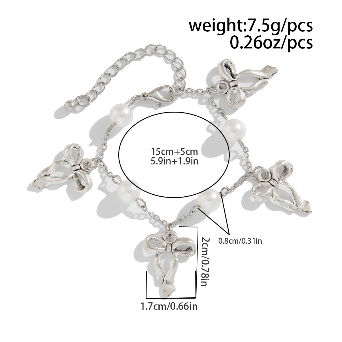 Planderful Vienna Verve Bracelet For Women Pastoral Bow Tassel Imitation Pearl Star Jewelry