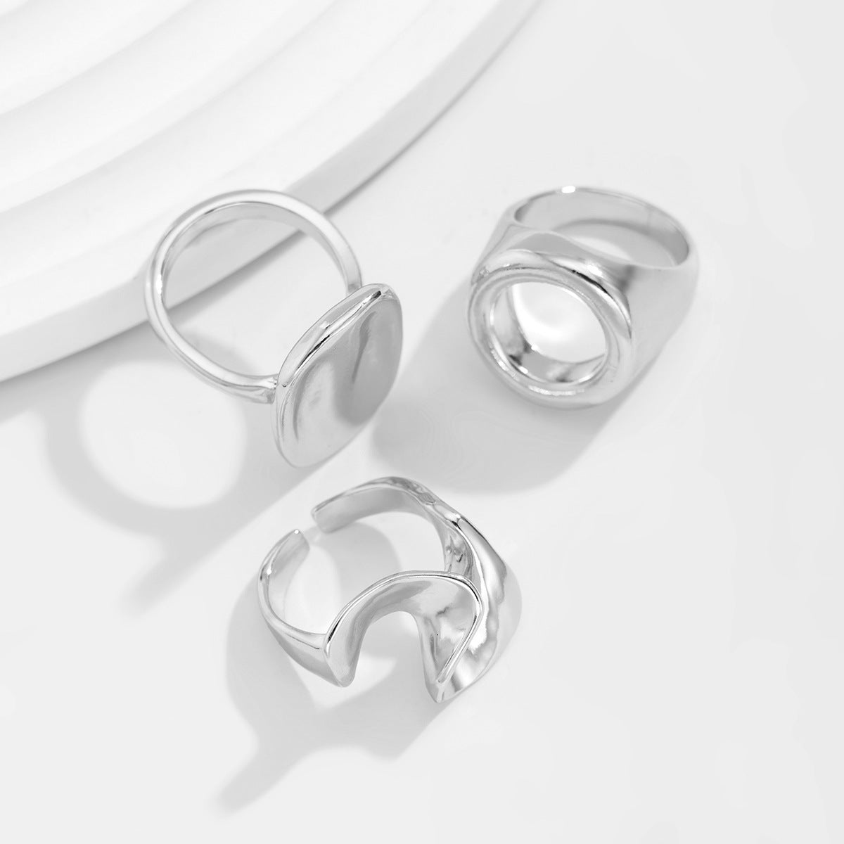 Planderful Vienna Verve Ring Set – Irregular Geometric Design