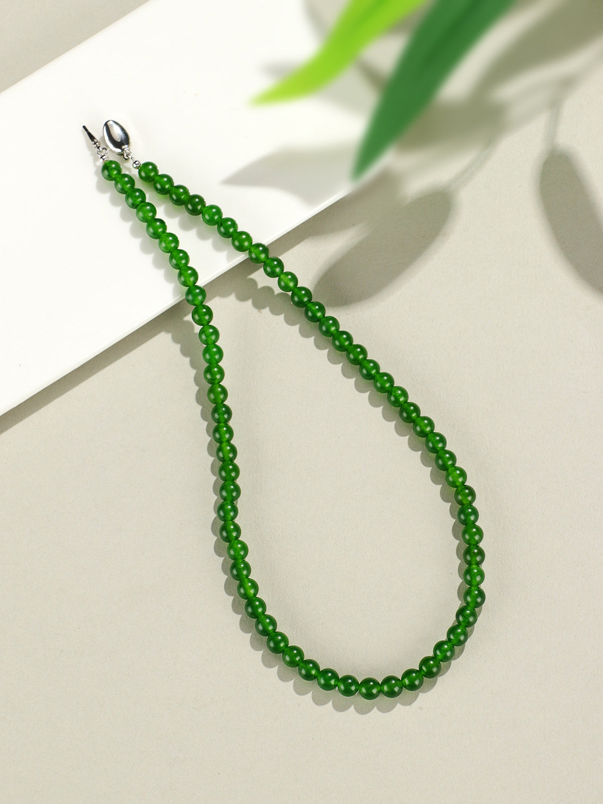 Chalcedony Round Bead Necklace