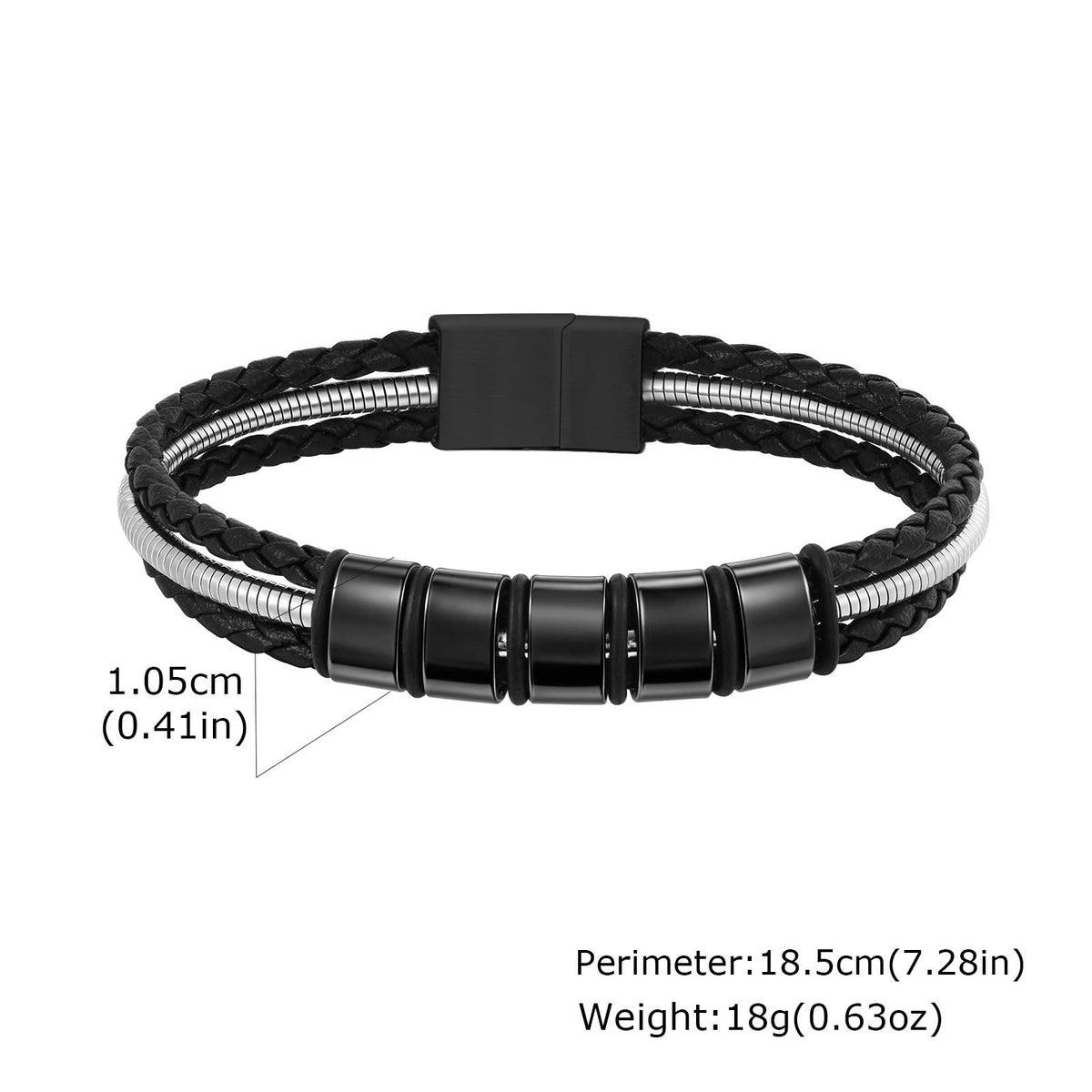 Vintage Black Stainless Steel Bracelet for Men