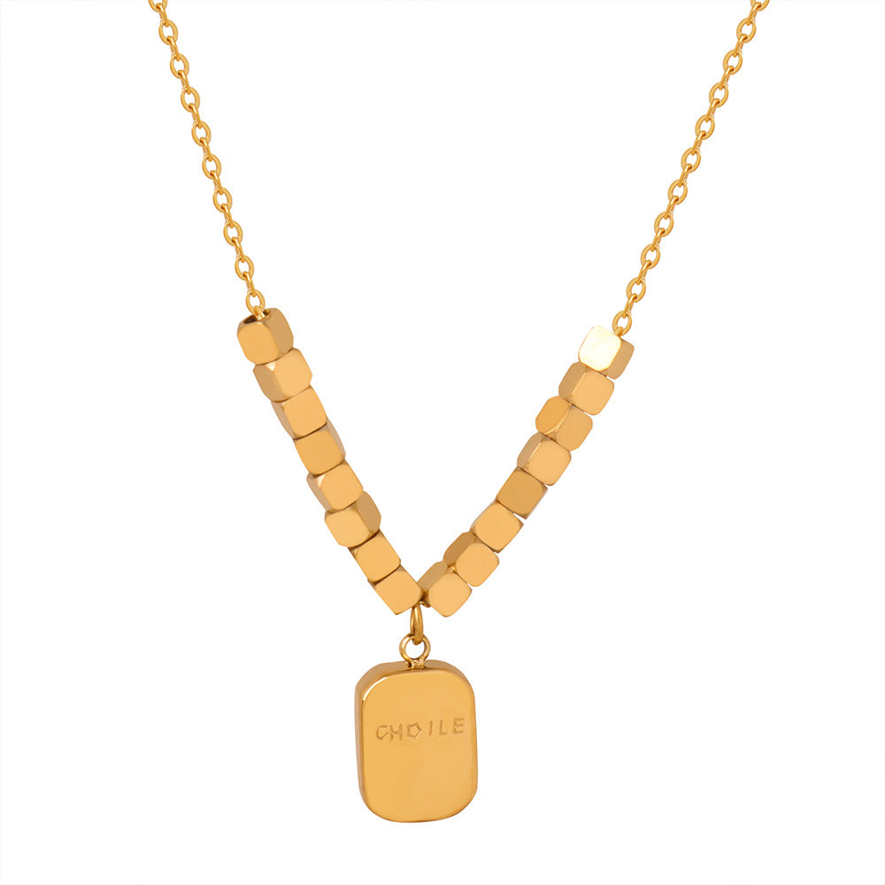 Elegant Titanium Sugar Geometric Necklace for Stylish Women