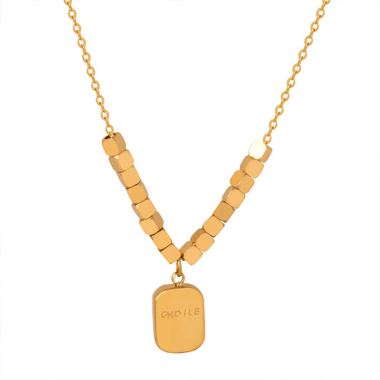 Elegant Titanium Sugar Geometric Necklace for Stylish Women