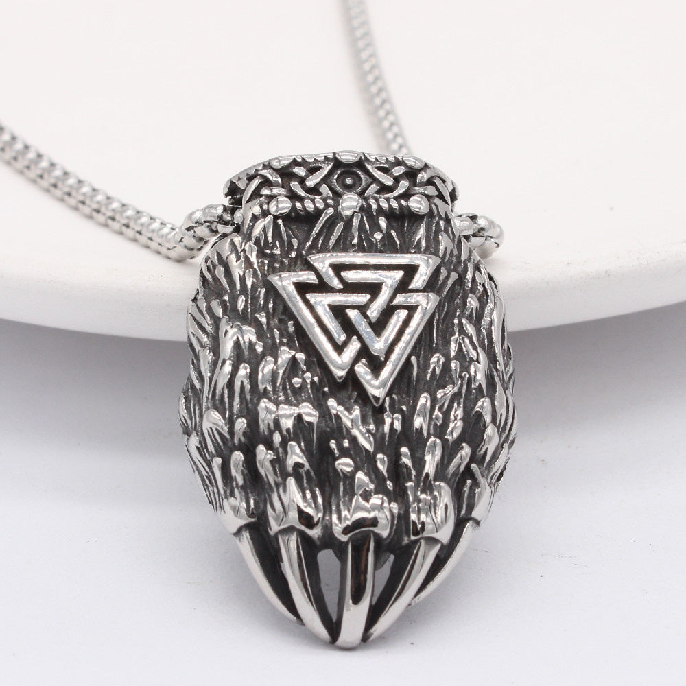 Retro Viking Claw Pendant Titanium Steel Unisex Necklace With Bold Protection Statement By Planderful