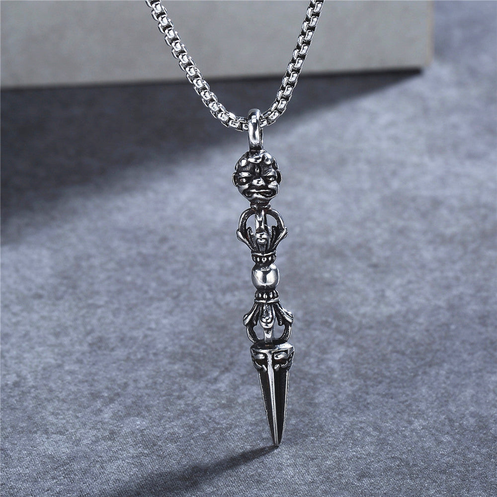 Personalized Vajra Pestle Pendant Titanium Steel Jewelry For Unisex Protection Statement Planderful