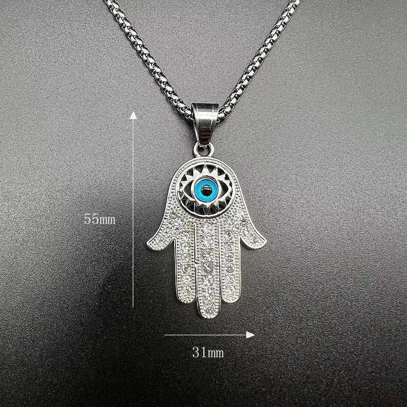 Rhinestone Necklace – Statement Fatima Hand