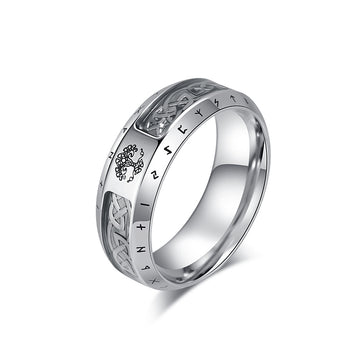 Vintage Nordic Viking Text Titanium Steel Ring for Men