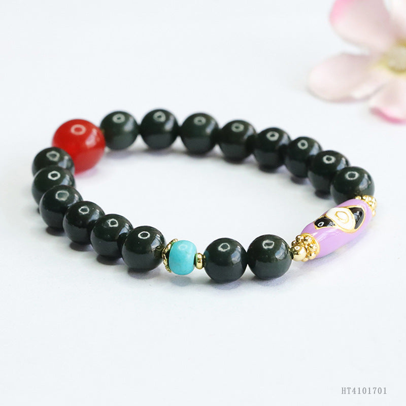 Taqing Hetian Jade & Red Agate Bracelet