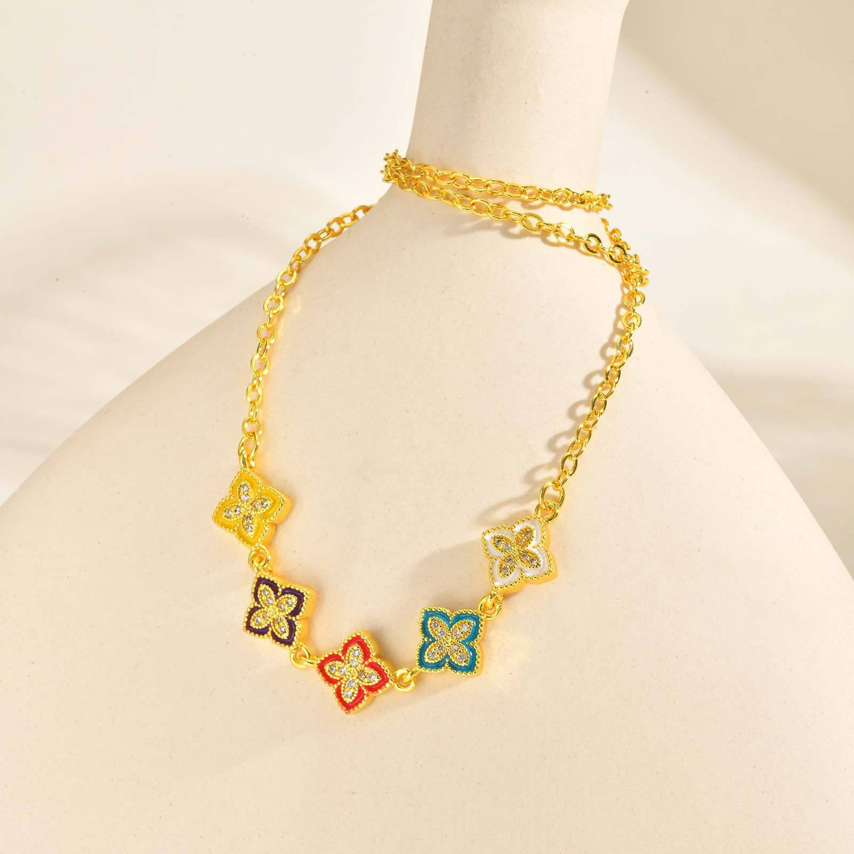 Cross Floral Necklace