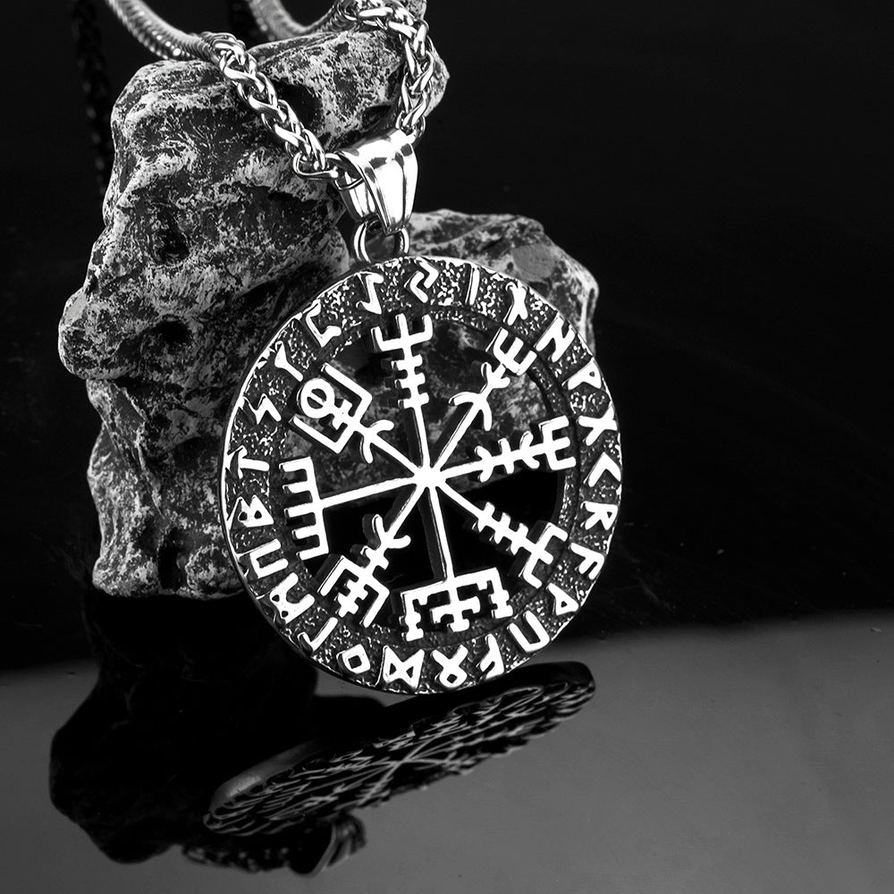 European And American Retro Men's Jewelry Compass Pendant Necklace