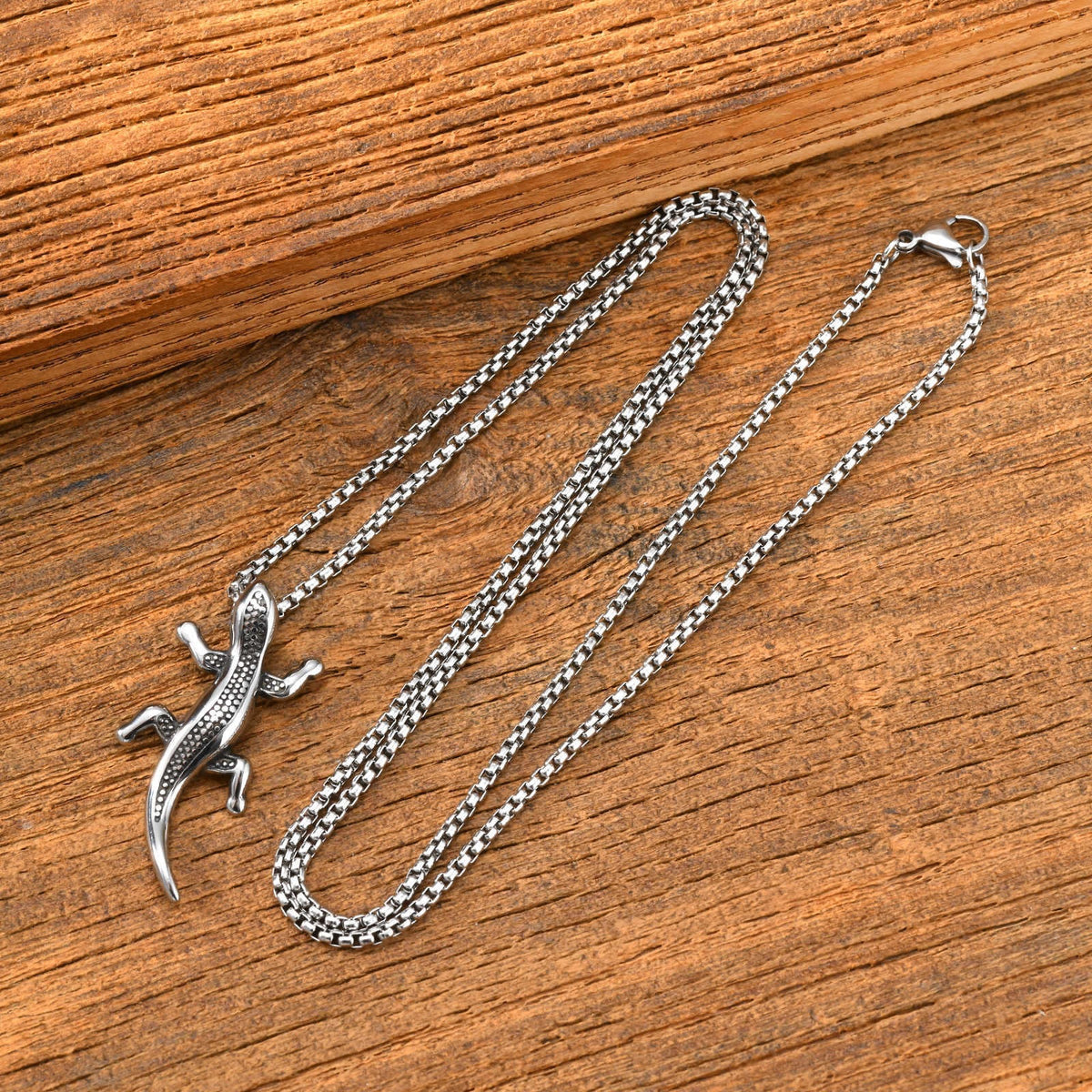 Gecko Lizard Cool Sa Stainless Steel Pendant for Men