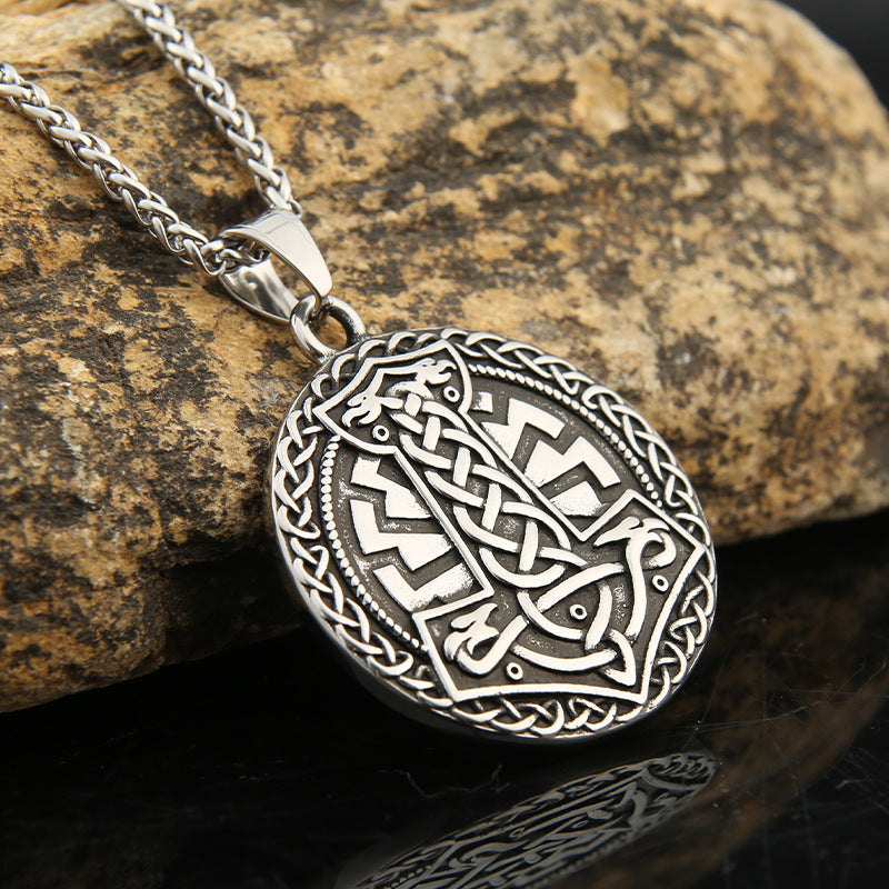 Vintage Viking Stainless Steel Men's Pendant Necklace
