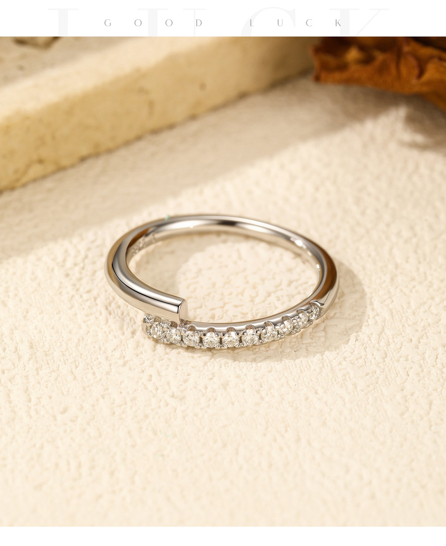 Planderful Moissanite Sparkling Ring – Elegant Sterling Silver Stacked Design