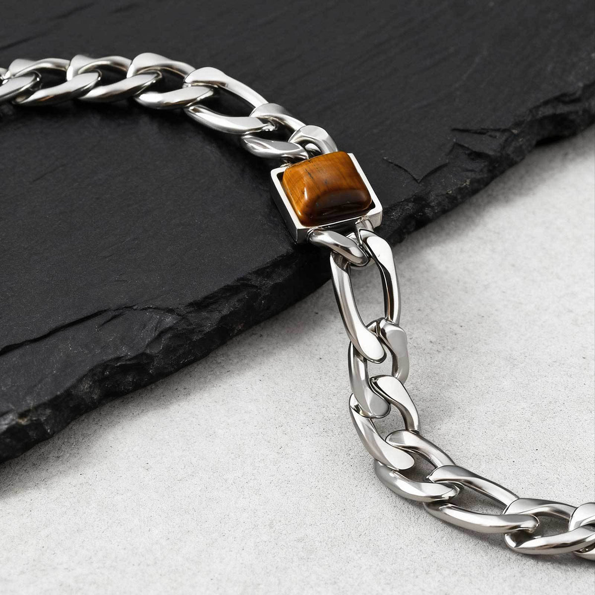 Tiger's Eye Stainless Steel Bracelet for Men