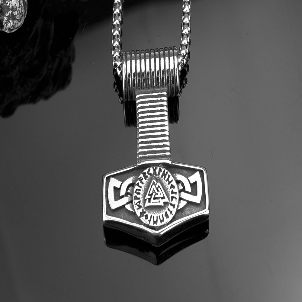 Viking Pendant Necklace For Men Titanium Steel Durable Bold Norse Legacy Planderful Jewelry
