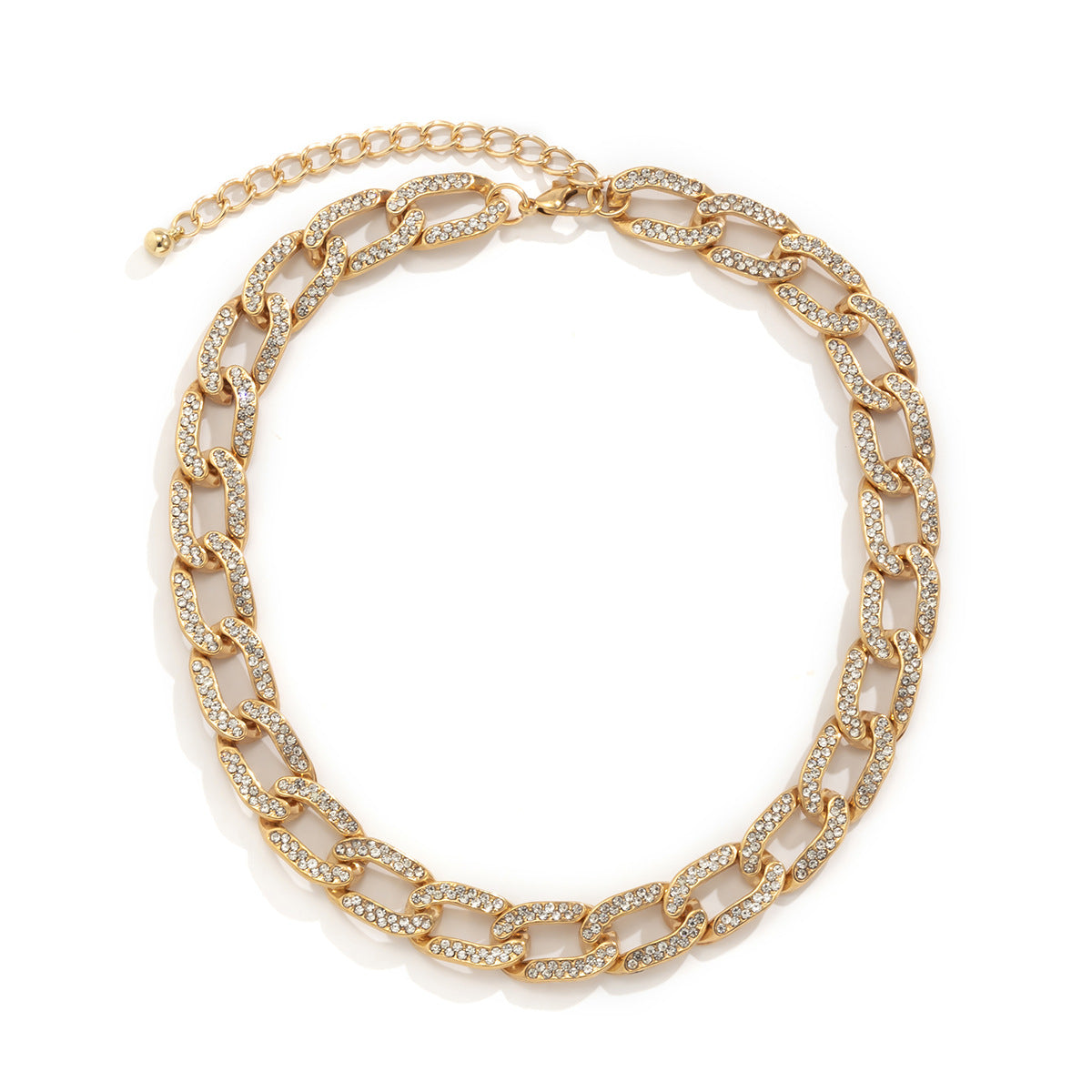 Planderful Cross Necklace Women Zircon Cuban Button Chain Versatile Statement Jewelry Vienna Verve