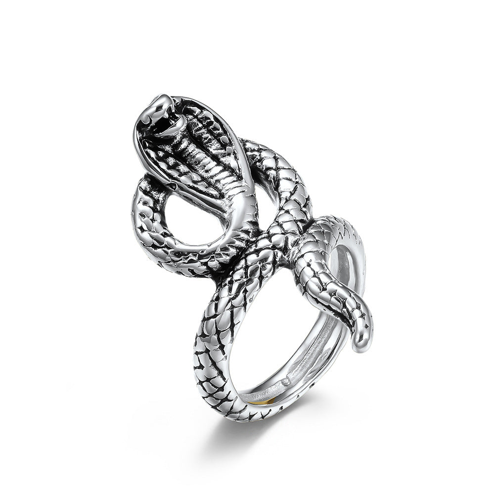 King Cobra Stainless Steel Ring Men's