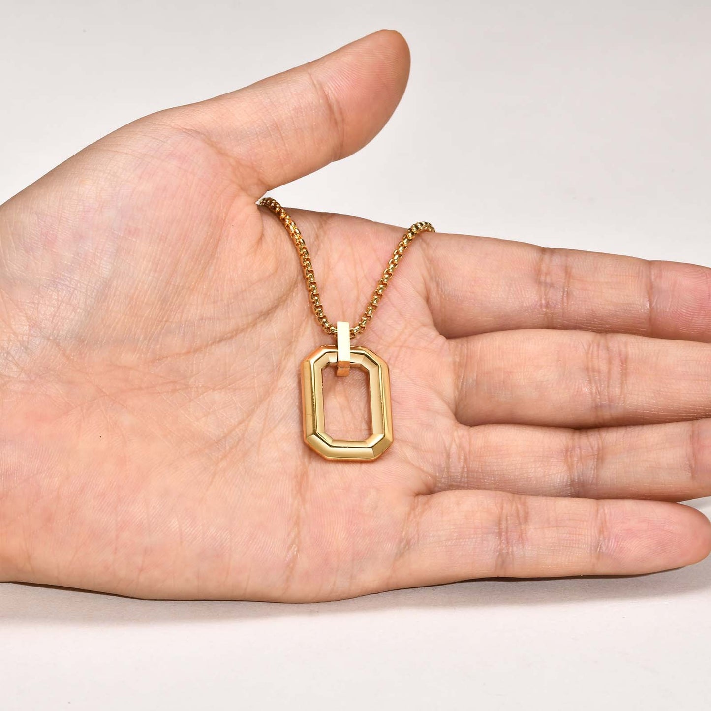 Stainless Steel Geometric Men's Pendant Hip Hop Necklace