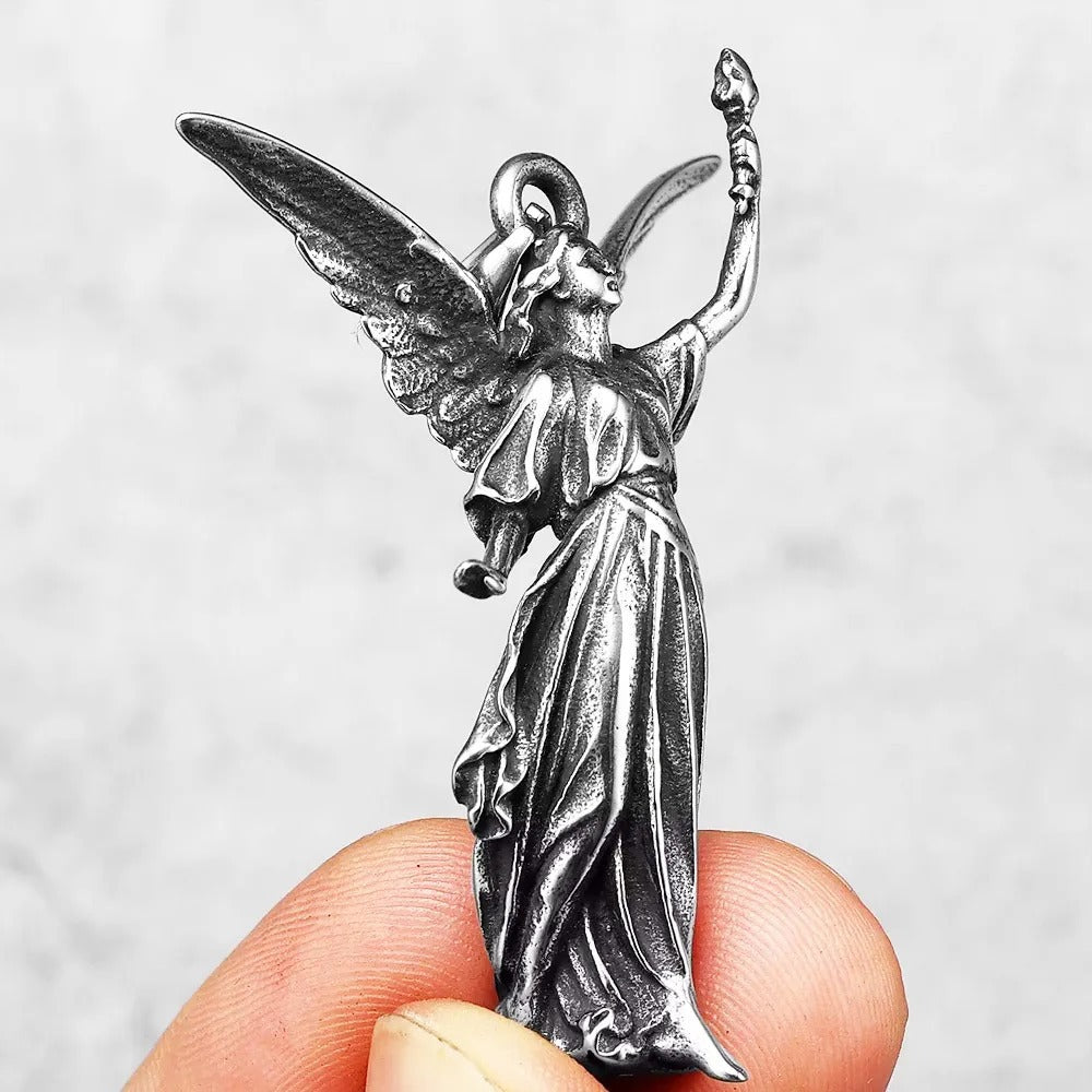 Punk Angel Wing Stainless Steel Pendant Necklace