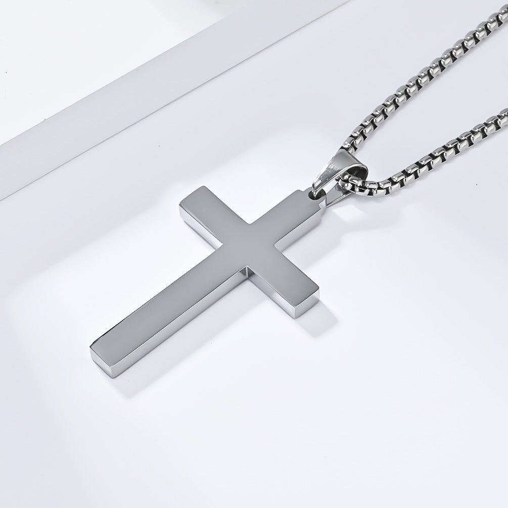Planderful Everyday Genie Titanium Steel Cross Necklace For Men High End Luxury Jewelry