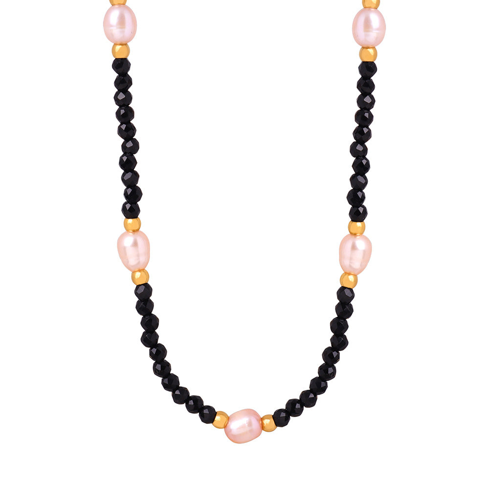 Tianhe Stone and Pearl Handmade Necklace - Middle Ancient Style Luxurious Jewelry