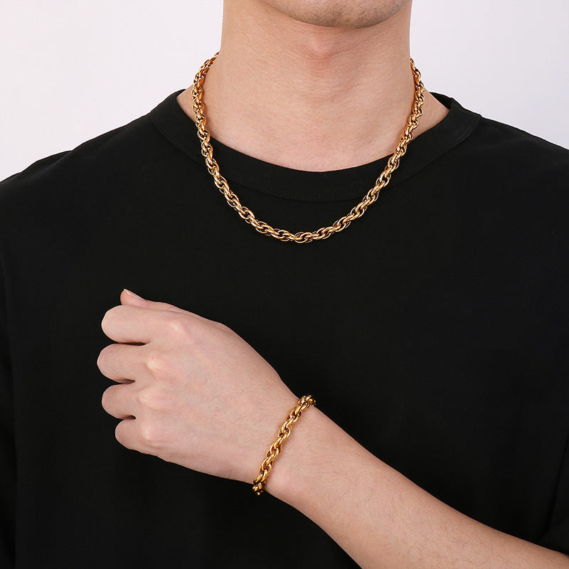 Luxury Minimalist Twisted Chain Couple Necklaces for Men and Women - Planderful Everyday Genie Collection