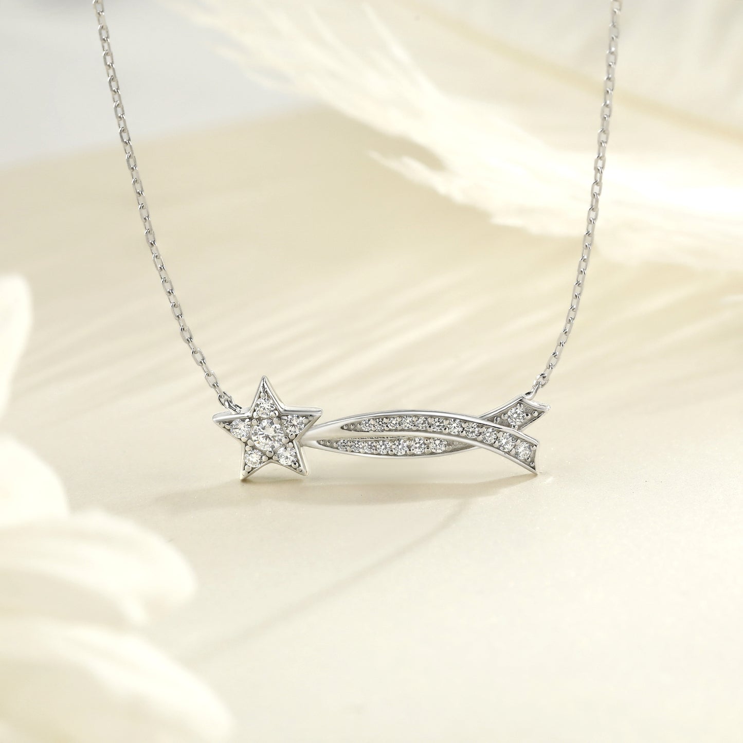 Planderful S925 Sterling Silver Bow Necklace With Long Pendant Zircon Gem For Women Light Luxury