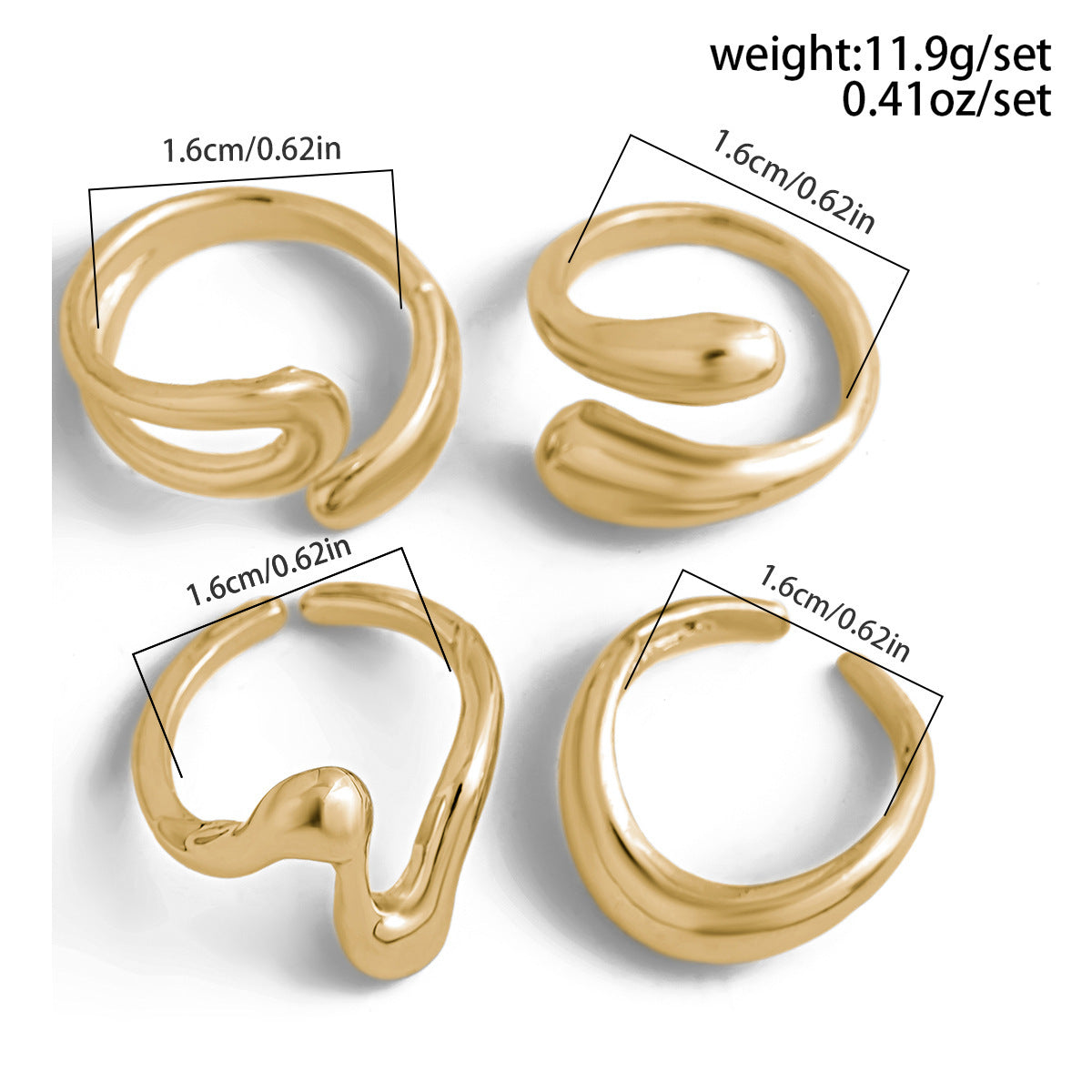 Planderful Vienna Verve Geometric Open Ring Lava Metal Texture For Modern Fashion Lovers